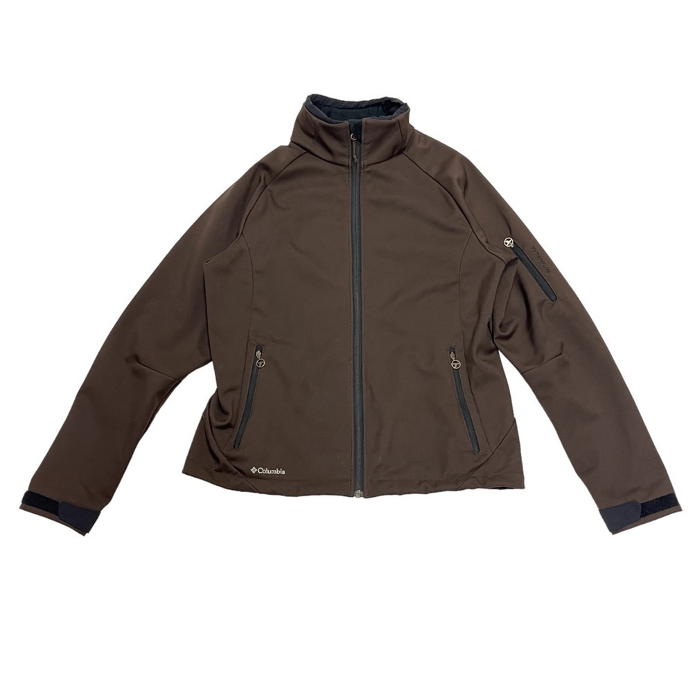 Columbia Titanium jacket size L Brown Shell zip up rain jacket